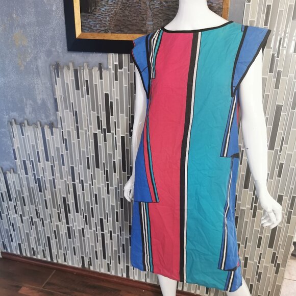 Vintage Oscar de la renta cotton blend striped dress size S 0061 - Picture 1 of 6